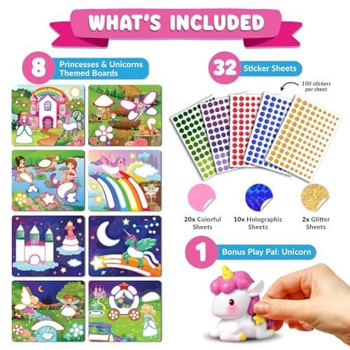 Dot Art Activity - Unicorn & Princess Sticker Kit, Toys for 3 Year Old Girl — view 2