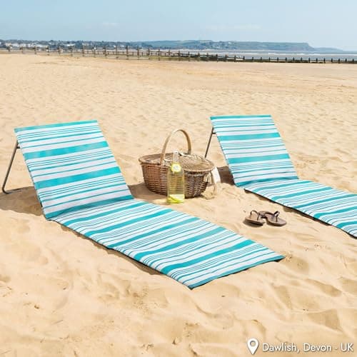 Trail Beach Mat With Adjustable Backrest, Folding Sun Lounger, Lightweight Portable Sunbathing Recliner with Pocket and Carry Handle — view 2