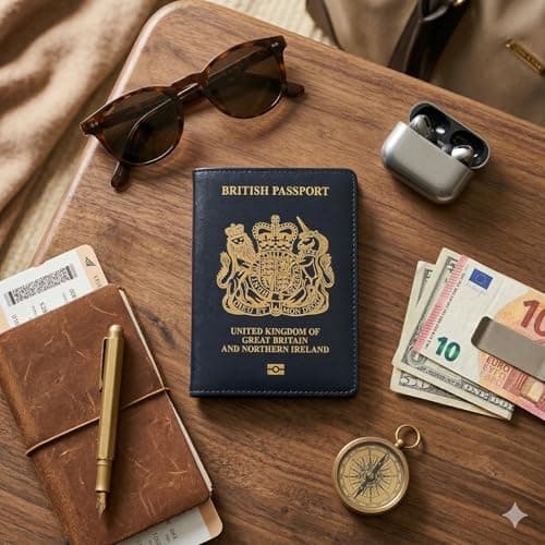 MOIRENTO RFID Blocking UK Passport Cover Wallet Holder, PU Leather, Black — view 4