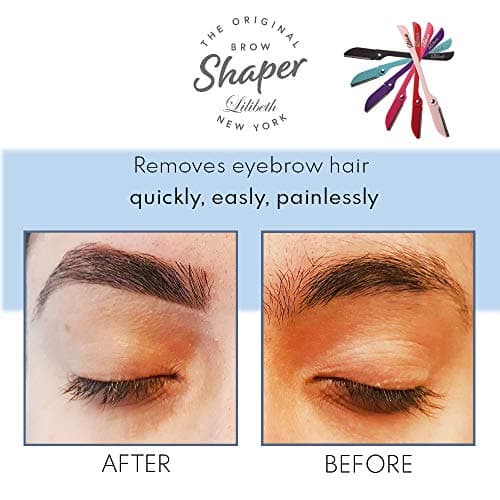 Lilibeth of New York Original Brow Shaper - Foldable Eyebrow Trimmer & Facial Hair Removal Device - Peach Fuzz Remover - Dermaplaning Tool for Women - Pack of 2 (Lavender) — view 3