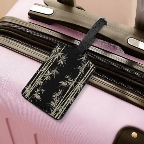 Asian Bamboo Luggage Tags with Id Card & Adjustable Strap — view 6