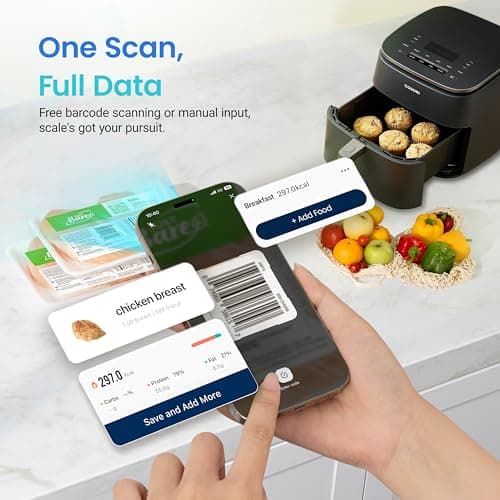 Cosori Smart Kitchen Food Scales with UK database, Calorie Counting, Silver — view 4