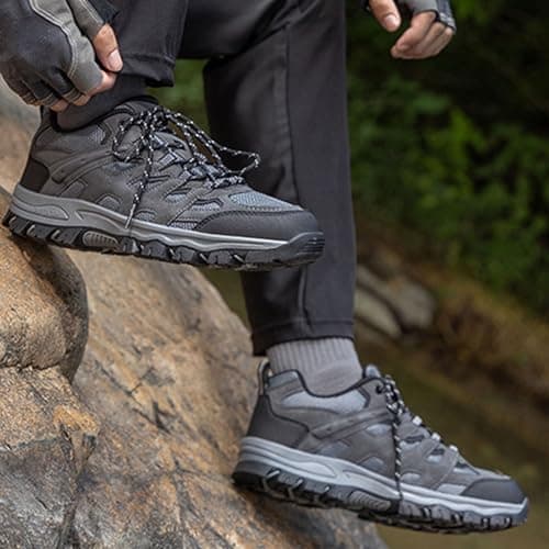 Generisch Sneaker Unisex All Terrain Hiking Shoes and Durable, Lightweight Outdoor Hiking Shoes with Improved Traction and Comfortable Grip for Adventure Travel, darkgray, 43 EU 3X-Schmal — view 4