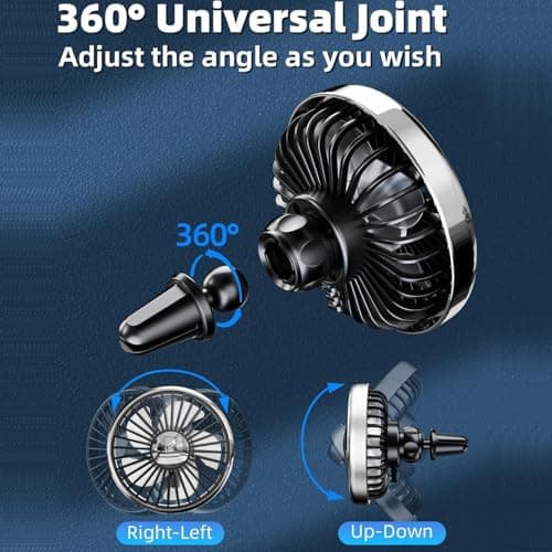 yupeuooe USB Car Fan Powerful, Long-Lasting, Cooling Device, Air Cooler — view 4