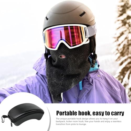 Furtryvl Snowboard Goggles Case, Goggles Travel Dust-Proof Case with Carabiner, Portable Ski Eyewear Box Ski Glasses Carrying Case for Winter Sports Kids and Adults — view 4