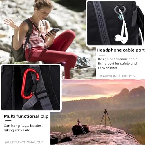 Nircho 40L Hiking Backpack Lightweight Breathable Trekking Rucksack for Men Women, Durable Water Resistant Travel Bag for Skiing Camping Climbing Cycling Trekking Mountaineer Outdoor Sports — view 5