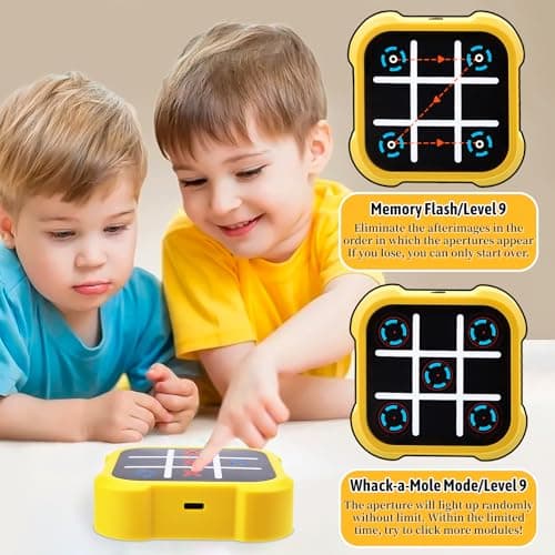 3-in-1 Electronic Tic Tac Toe Toy, Electronic Tic Tac Toe Bolt Game(Yellow) — view 4