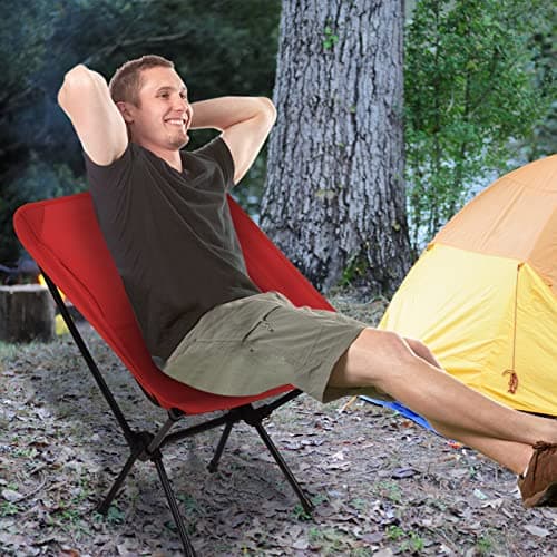 Rainberg Ultra Lightweight Camping Chair, Folding Chair, Camping Chairs for Adults, Foldable Garden Outdoor Picnic BBQ Chairs. (Pack of 1, Red) — view 6