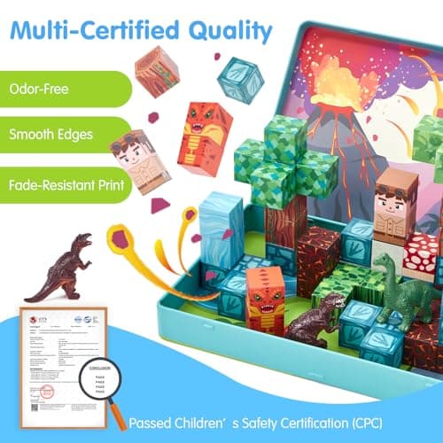 hahaland Travel Dinosaur Magnetic Blocks for Toddlers 3-5 — view 6