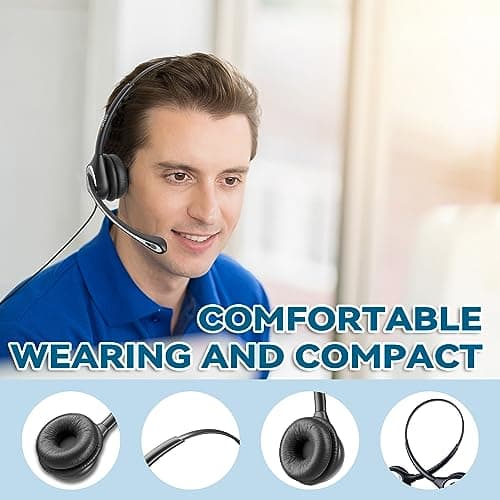Wantek USB Headset with Microphone for Laptop,Type-c/USB/3.5mm Jack 3-In-1 PC Headphones with Mic Noise Cancelling,Computer headsets with Volume Control & Mute for Call Centers,Zoom,Home Office,VoIP — view 6