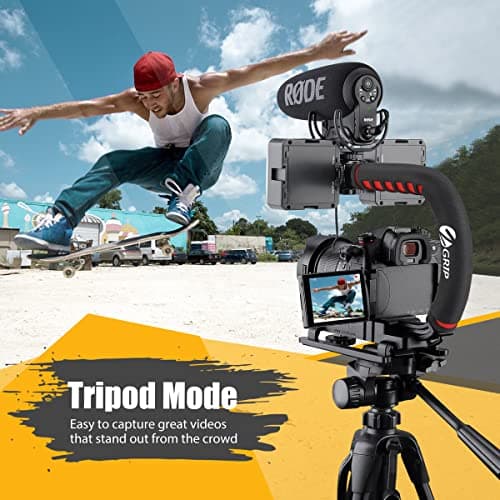 zeadio Video Action Stabilizing Handle Grip Handheld Stabilizer with Cold-Shoe Mount for All DSLR Camera Camcorder — view 3