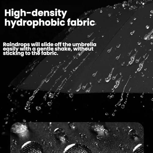 LAZYTAIL 6 PCS Travel Umbrella with Carabiner Handle | Windproof Dual-Rib Design | Compact UV Protection for Rain & Sun, Fits Car & Backpack(Black) — view 3