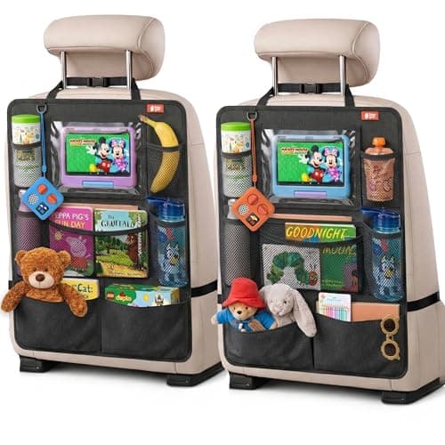 Baby Uma Car Back Seat Organiser for Kids — 2 Pack | Rear Seat Organiser with Tablet Holder & Multiple Pockets | Kids Car Seat Organiser | Car Travel Accessories | Backseat Car Organizer for Children