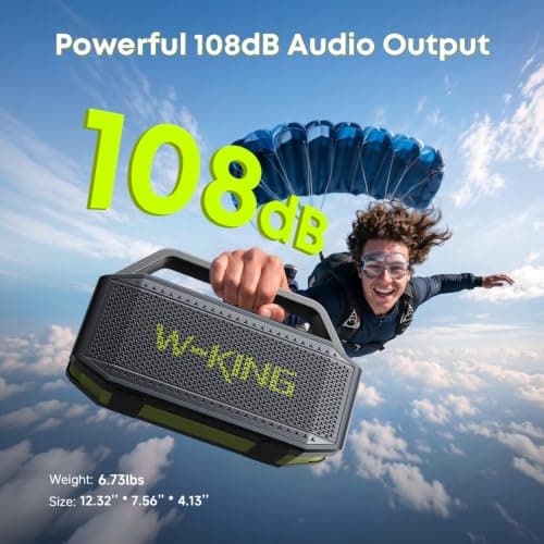 W-KING Bluetooth Speaker, 100W Peak HD IPX7 Portable Speakers Wireless Loud — view 4
