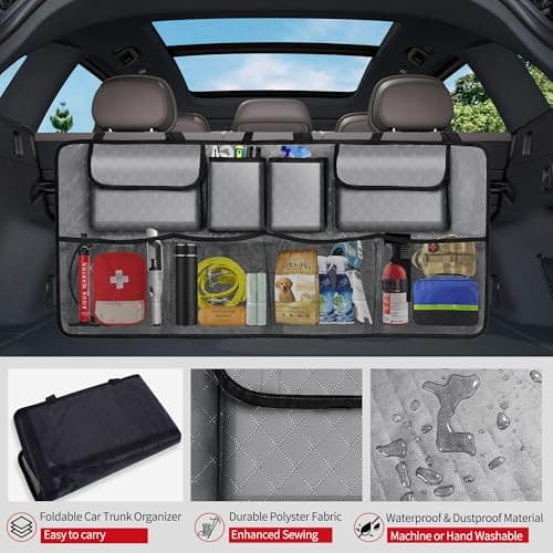 NEWFOM Car Trunk Organizer and Storage, Large Capacity Backseat Hanging Storage Accessories, Backseat Car Organizer for SUV/MPV/Truck (Grey) — view 5