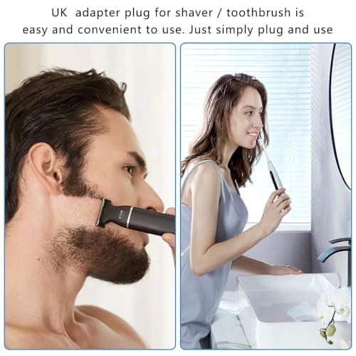 2 Pack Shaver Adapter Plug UK, Electric Toothbrush Adapter Plug UK, Toothbrush Adapter Plug UK, Bathroom Plug Adaptor UK, Plug for Toothbrush Charger UK — view 6