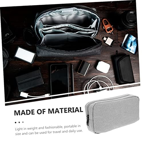 SWOOMEY Digital Accessories Organizer Bag Portable Charger Storage Case for Travel Lightweight Jumbo Packing for Cables Earphones Wires Grey — view 3
