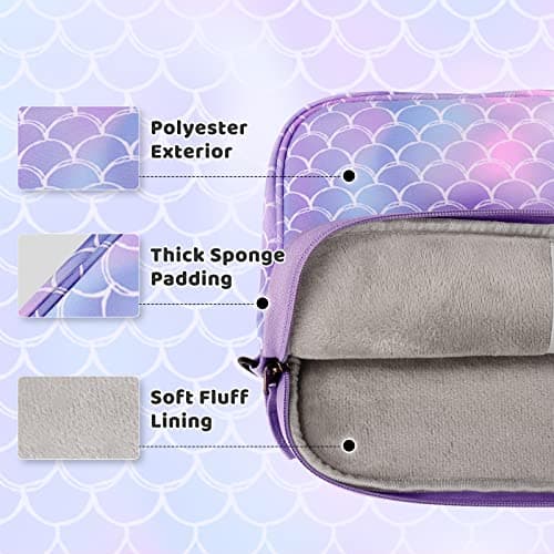 Choco Mocha 12.5 Inch Kids Tablet Bag Sleeves, Carrying Tablet Case Fit for Kids Tablet Fire HD 10 8, Fire HD Pro 10 8, iPad, Kindle, Scale Purple — view 5