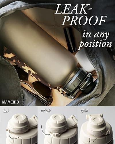 MAMEIDO Water Bottle with Straw 1 L (Ivory Beige) — view 3