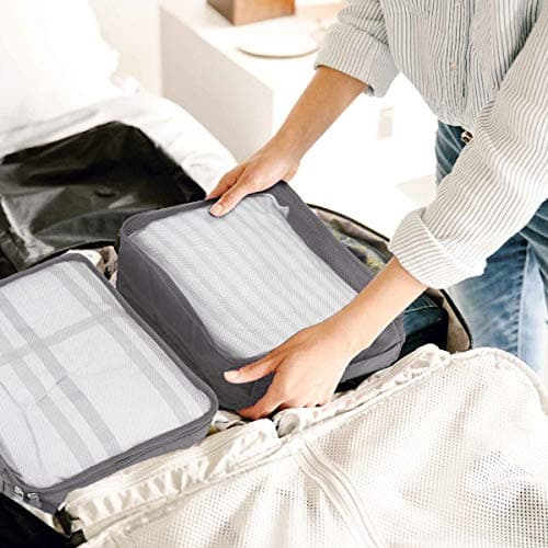 12 PCS Large Packing Cubes for Suitcases Various Sizes Suitcase Organiser Bags Lightweight Waterproof Luggage Organiser Bags (12, Gray) — view 6