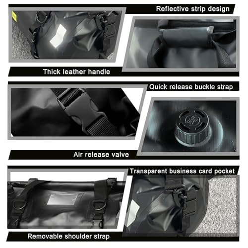 JIANFA Motorcycle Tail Bag, Large Capacity 66L Waterproof Motorbike Bag Multifunctional Motorcycle Luggage with Adjustable Shoulder Strap 60×37×39cm, Black — view 5