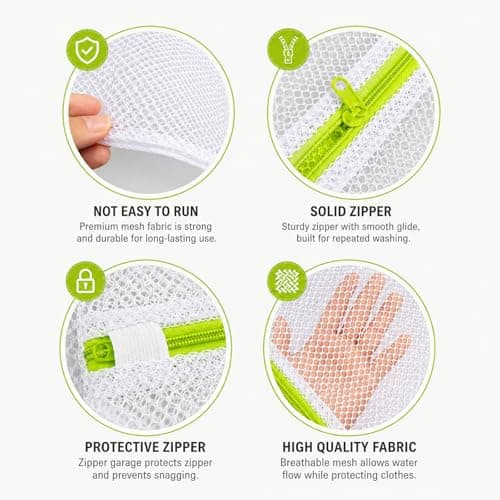 Mesh Laundry Bags with Zip 4 PacK | Reusable| Clothes Storage & Travel — view 5