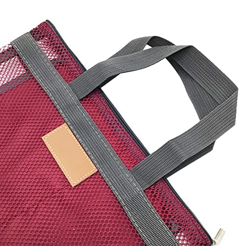 Mesh Shower Caddy Bag, Quick Dry Portable Tote Bag and Inner Pocket, Lightweight Bath Organizer for College Dorm Bathroom, Swimming, Gym, Beach, Travel (Red) — view 5