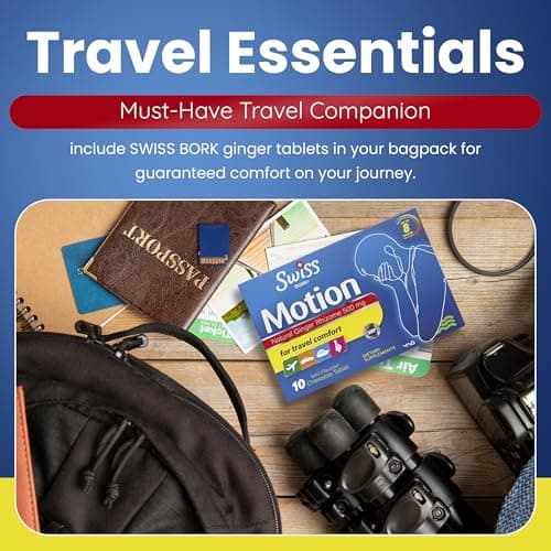 Sugar Free Travel Sickness Tablets — Ginger Tablets for Nausea Relief, Morning Sickness & More — Chewable Motion Sickness Tablet for Kids and Adults (Mint Flavor x 10PCS) — view 5