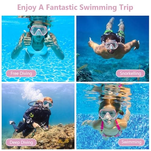 AOOSA Snorkel Mask, Men Women Tempered Glass Diving Mask — view 6