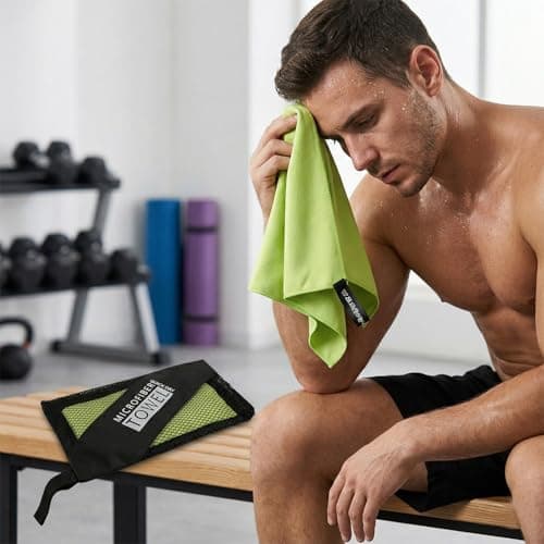 Tabanzhe Quick Dry Microfibre Towel – Lightweight & Super Absorbent Travel & Gym Towel Compact Beach Towel for Sports Swimming Yoga Camping Hiking(Dark Green, 30x30cm) — view 6