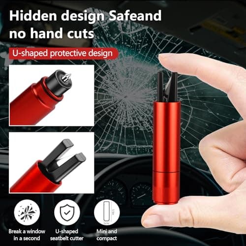 MOXYOY 2-in-1 Window Breaker and Seat Belt Cutter with Holders — view 6