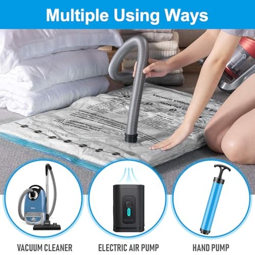 BoxLegend Vacuum Storage Bags 6 Packs Space Saving Vacuum Pack Storage Bags 3 Large 80x60cm+3 Medium 70x50cm Double Zip Seal & Leak Valve Reusable for Clothes Pillow Comforters Bedding — view 6