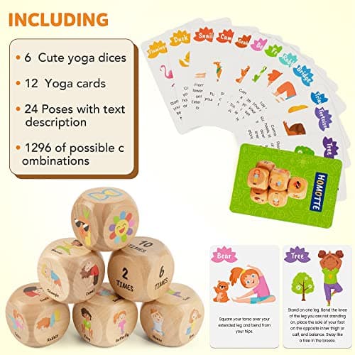 Homotte Wooden Yoga Dice Set for Kids — view 2