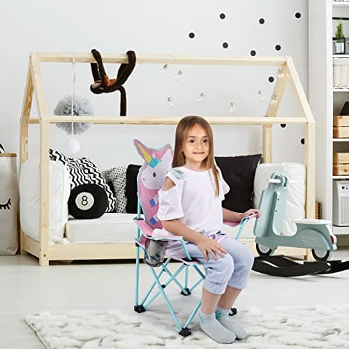 Meng Jiaran Kids Unicorn Folding Camping Chair Oxford Cloth with Cup Holder — view 2