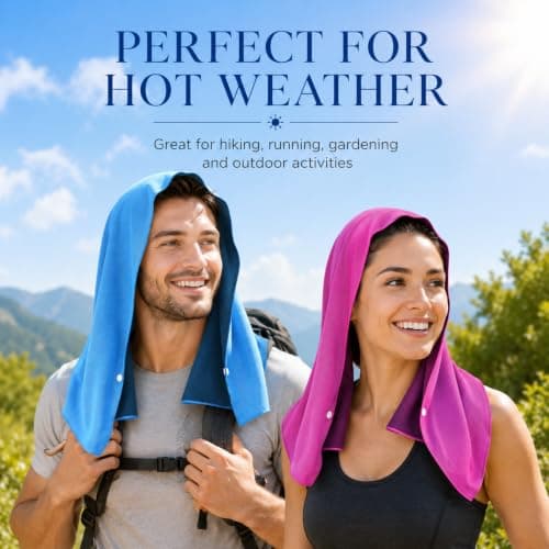 Infinity & Breathe 2 Pack Cooling Hoodie Towel, Absorbent Instant Cooling Towels for Neck and Face, UV Protection Soft Ice Towels for Hot Weather, Sport, Gym — view 5