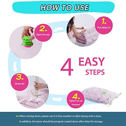 Opaza Extra Large 4 Packs Vacuum Storage Bags, Jumbo [130 x 100 cm] Airtight Space Saver Compression Bags XXL for Clothes,Duvets,Bedding — view 6