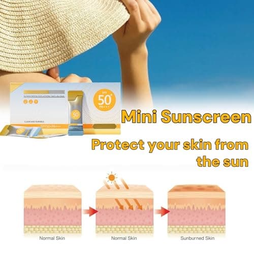 50 Pack Mini Sunscreen Travel Size Spf 50+,Ultra Light Protetion Mini Sun Cream,Sunscreen Spf 50 Face,Waterproof Sunscr/een,Su/n Protection in Travel Size,Mini S/un Cre/am,Sun Cre/am Sp/f 5/0 — view 4