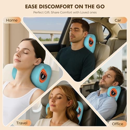 Neck Massager 2025 Portable Neck Traction Device, Cervical Stretcher with Heating & Vibration – Relieve Muscle Tension, 3-in-1neck Pillow Customizable Massage Modes with Wireless Remote Control — view 6