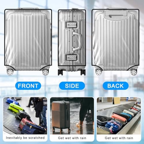 XCRPRT 2 PCS Clear PVC Suitcase Cover Protectors, 30 Inch Luggage Cover Protector Bag with Luggage Tag*2, Waterproof Suitcase Protective Cover, Travel Luggage Cover Elastic for Wheeled Suitcase 30'' — view 4
