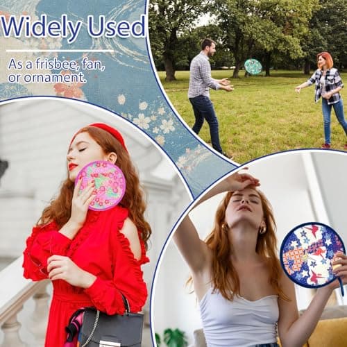 Scettar 8 Pack Japanese Folding Hand Fan, Hand Held Fans Folding — view 5