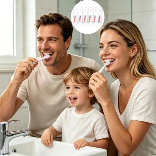 6 Pack Mini Travel Toothbrush Set Foldable with Toothpaste – Soft Bristles Reusable Oral Care Kit for Business Trips Camping Hotel Flights – Lightweight Portable for Adults — view 6