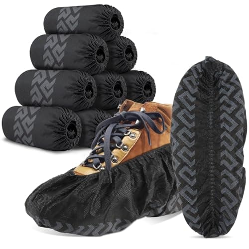 WUJUN Disposable Shoe Covers,Boot Cover,Black,100 Pack (50 Pairs)