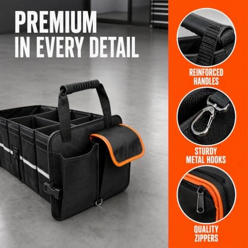 FTISSLY Car Boot Organiser with Cooler Bag, Foldable Car Storage Organizer — view 5