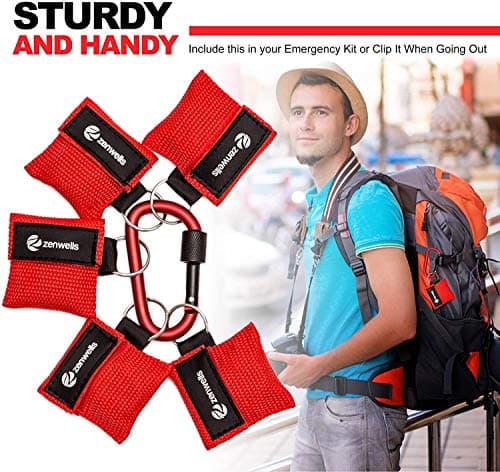 kuou 5 Pcs CPR Mask Keychain Ring, Emergency Kit Face Shield — view 4