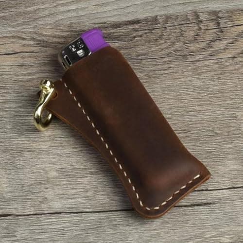 Leather - Leather, Soft Protective Cover Al, Secure Closure | Keychain Pendant With Metal Horseshoe Clip For Pocket Backpack Size Are — view 5