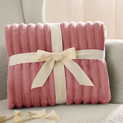 Bedsure Fleece Throw Blanket for Sofa - Fluffy, Brick Dust, 130x170 cm — view 6