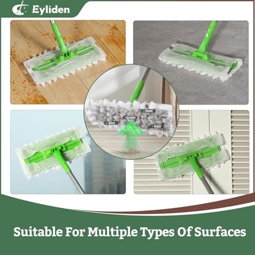 Eyliden Mop Starter Kit with 36 Refills(12 Wet Wipes + 24 Dry Cloths) — view 4