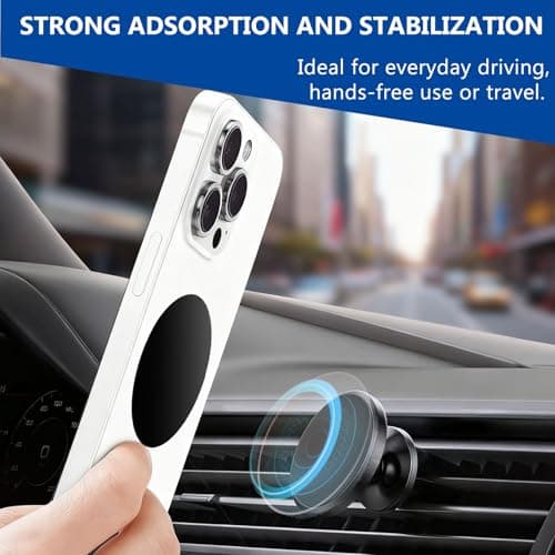 8 Pack Ultra Thin Metal Plates with Strong Adhesive for Magnetic Phone Car Holders, Universal Mount Kit for Secure Attachment (Black) — view 5