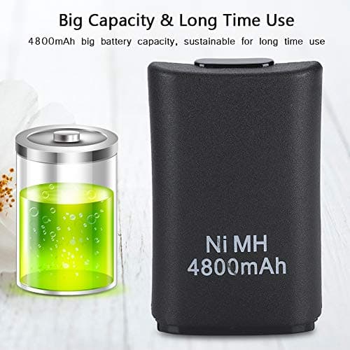 ASHATA Rechargeable Battery Pack for 360 Controller, 2 x 4800mah Battery + Charging Cable + Charging Stand, Professional Set — view 6