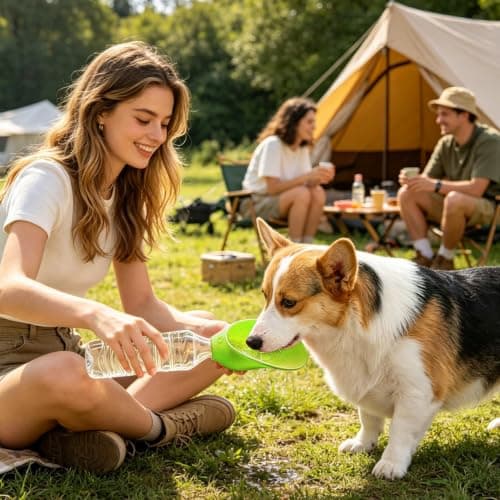 Dog Water Bottle, Foldable Puppy Drinking Container, Travel Pet Hydration — view 2